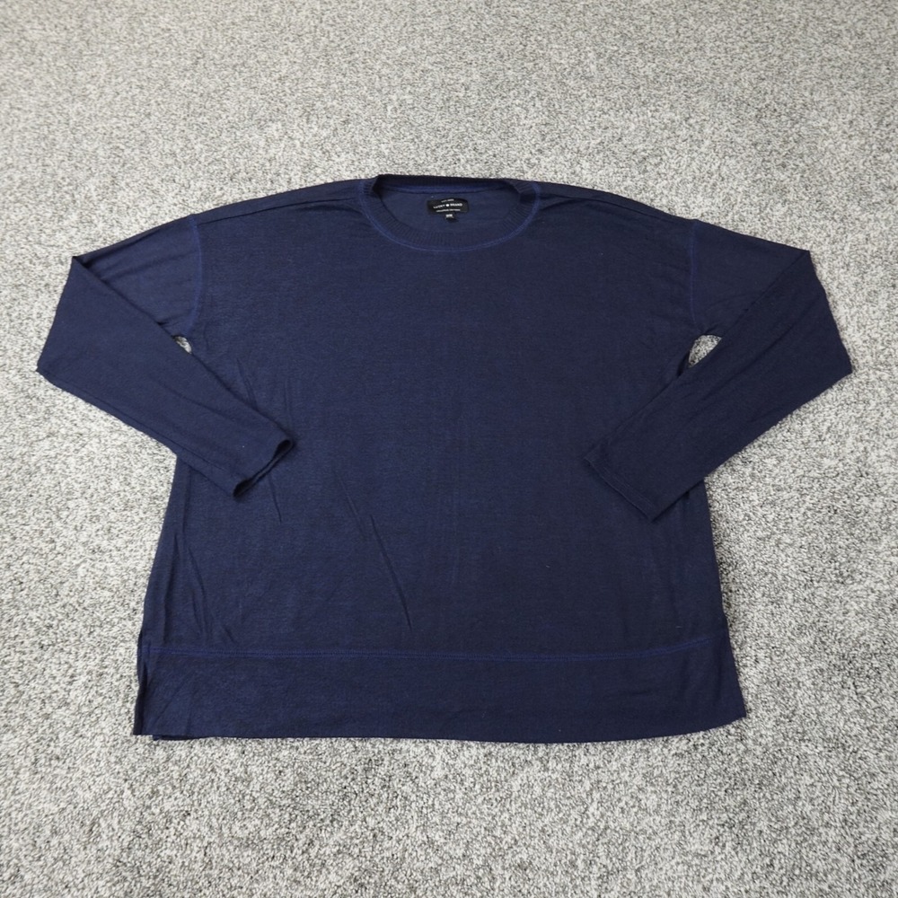 Lucky Brand Sweater Mens Medium Blue Lightweight Pullover Sweatshirt Crewneck